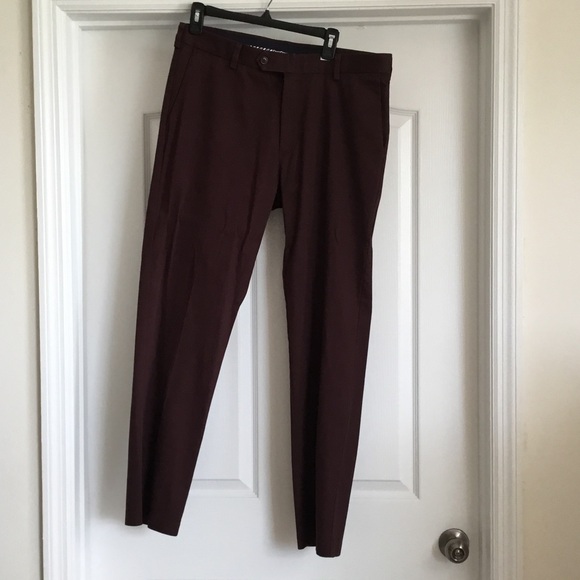 Roundtree & Yorke Other - Roundtree & Yorke TravelSmart CoreComfort Men's Burgundy/ Dark Brown Dress Pants